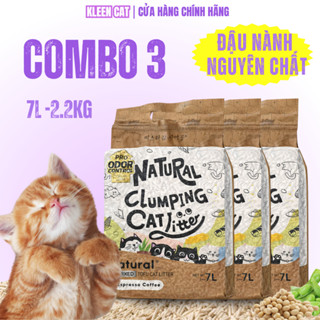 [TẶNG SÚP] Combo 3 túi Cát Vệ Sinh Cho Mèo Đậu Nành Hữu Cơ Kleen Cat, Cát Mèo Tofu 100% Organic Tan Trong Nước