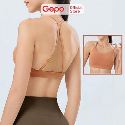 GEPO Áo bra nữ thể thao dây lưng chất LuLu siêu mềm mịn sẵn mút dày dặn GP230