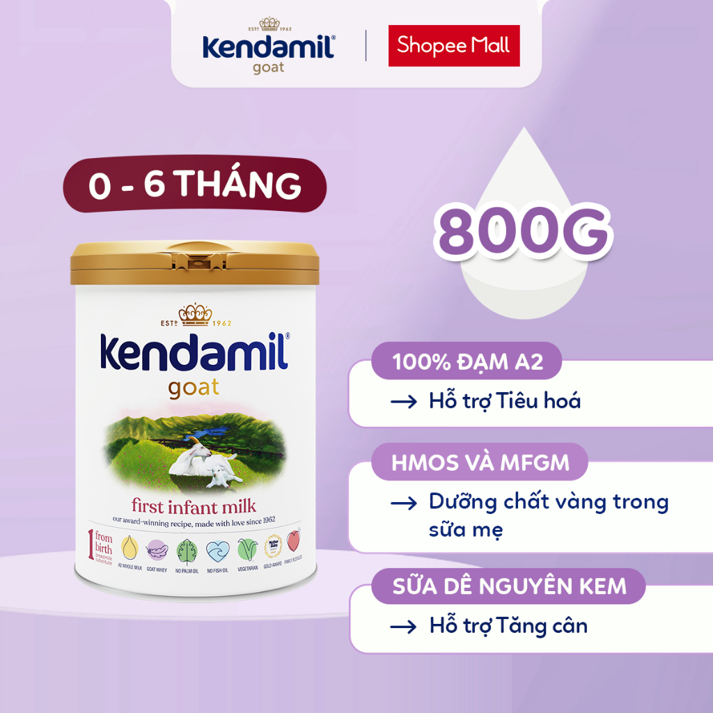 Sữa công thức Dê Kendamil Goat số 1 (800g)