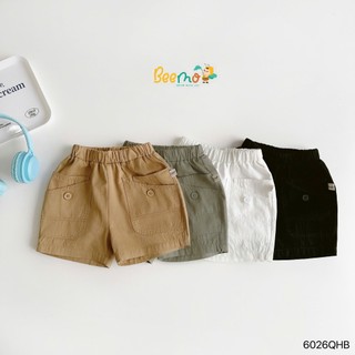 Quần sooc, quần short kaki phối túi cạp chun Beemo cho bé