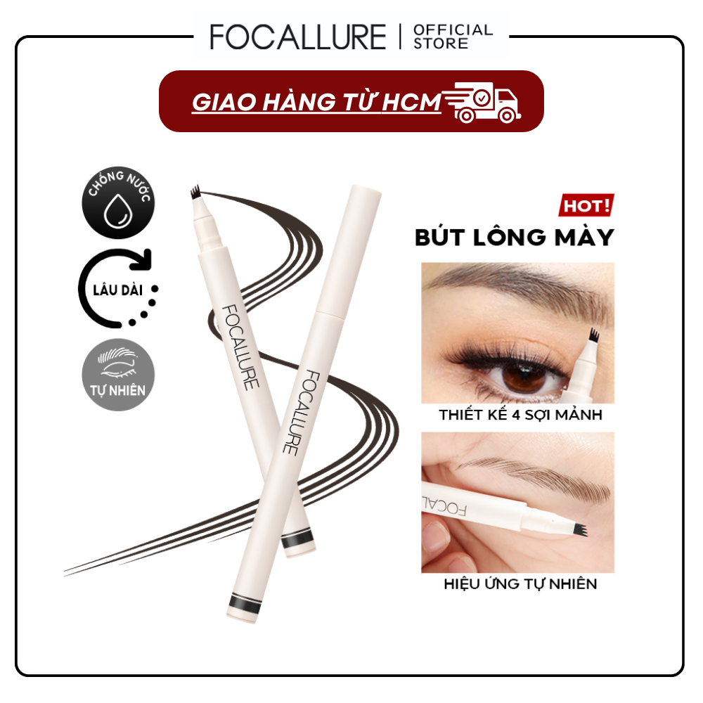 FOCALLURE Bút Kẻ Mày phẩy sợi 4 nhánh bền màu chống thấm nước 0.6ml | BigBuy360 - bigbuy360.vn