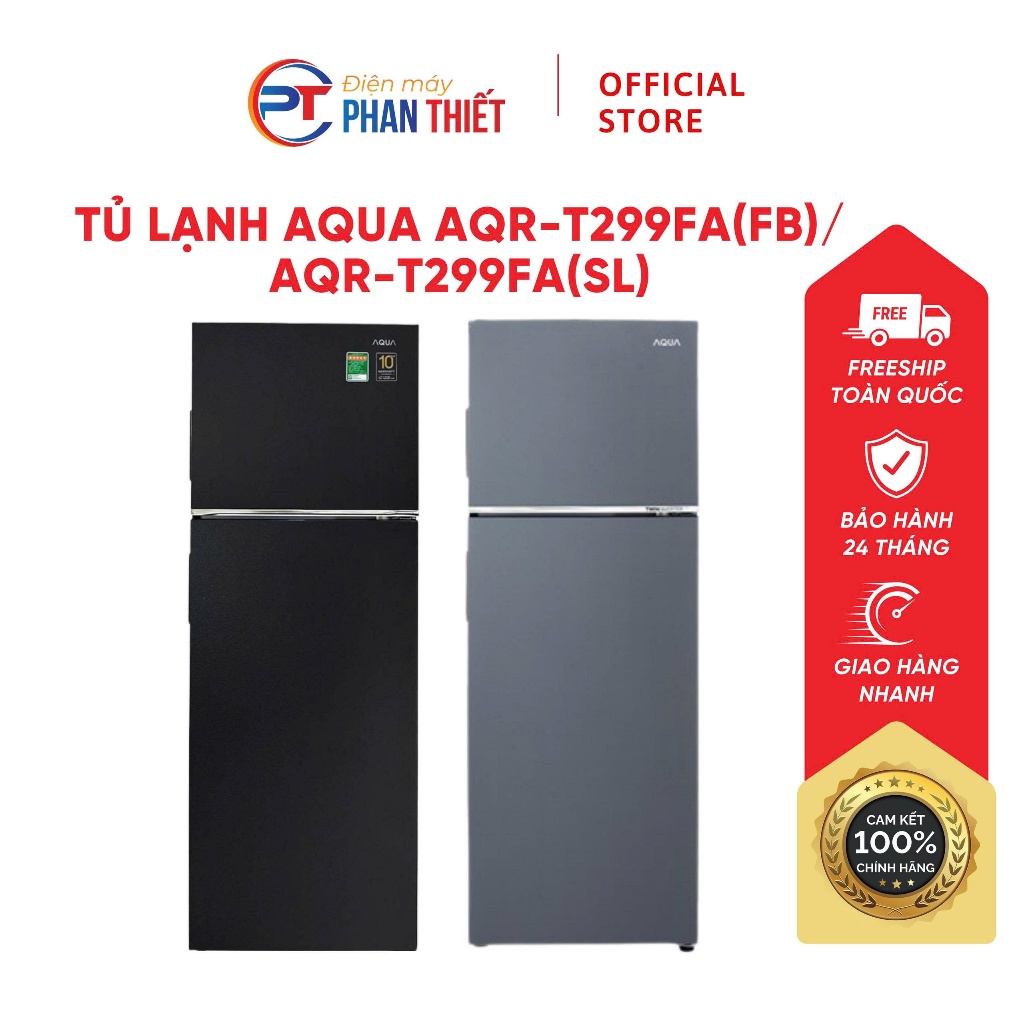 Tủ lạnh Aqua Inverter 283 lít AQR-T299FA(FB) / AQR-T299FA(SL)