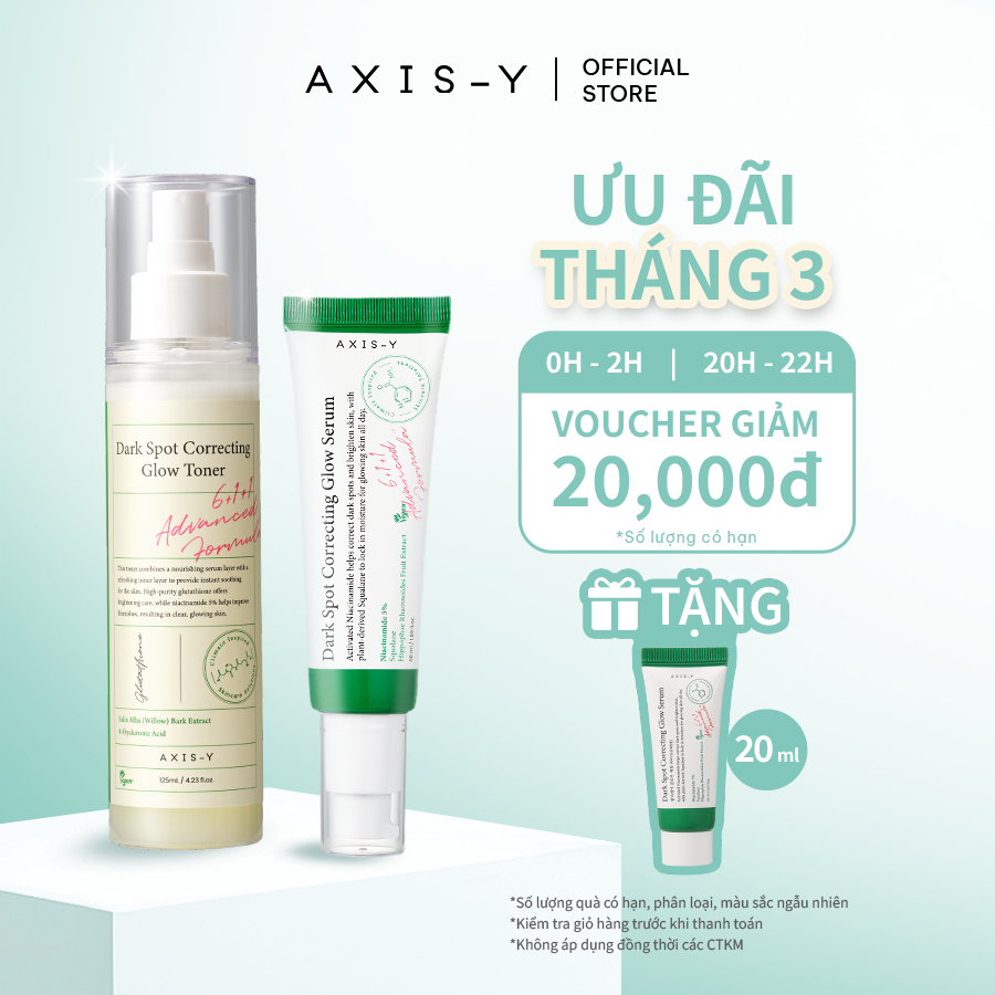 Combo Dưỡng Sáng Mờ Thâm AXIS-Y Serum & Toner | Dark Spot Serum & Toner 50ml & 125ml
