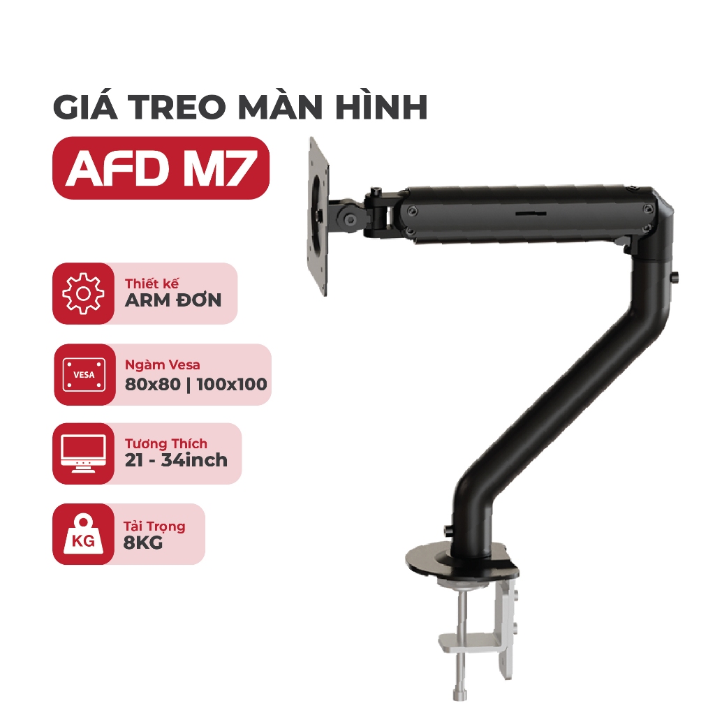 Gía treo màn hình AFD M7 21 đến 34inch Vesa 75x75 100x100 chịu lực 9kg