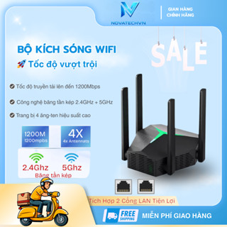Bộ kích Sóng WiFi 4 Râu 2 Cổng Lan Tốc Độ Cao 2 băng tần kép 2.4ghz/5ghz Tốc Độ Vượt Trội!