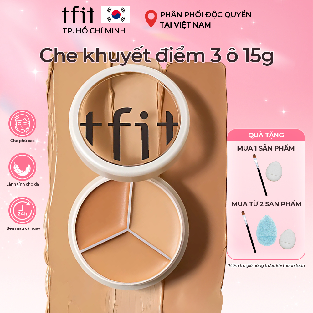 Che khuyết điểm TFIT Cover Up Pro Concealer, kem che khuyết điểm TFIT hũ 3 màu tiện lợi - TFIT HCM