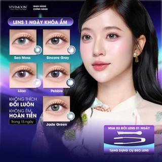 [Giá 01 bên mắt] Kính áp tròng VIVIMOON lens khóa ẩm 1 ngày màu nổi bật, lớp phủ MPC (Giá 1 chiếc, x2 để đặt 1 đôi)