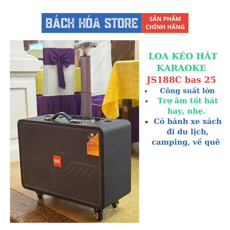 LOA KÉO BAS 25 XÁCH TAY HÁT KARAOKE CAO CẤP NHẬP KHẨU UAL JS188C