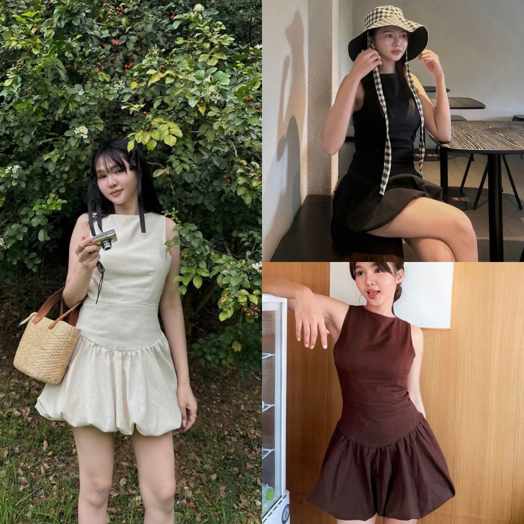 (Hàng Shop): Váy Linen Dáng Bí Sát Nách Kèm Lót Đùi 3 Màu Siêu Xinh Chuẩn Mẫu Mặc-Ảnh Thật Lollaye
