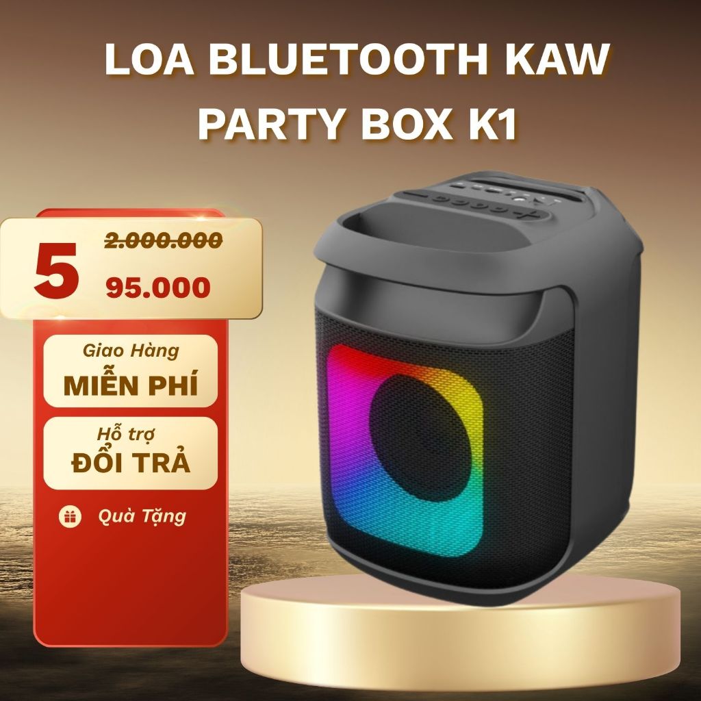 Loa  Bluetooth KAW PartyBox K1  loa mini cầm tay di động nghe nhạc cực hay Bảo Hành 12 tháng