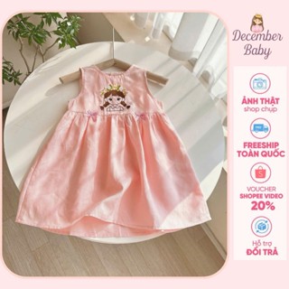 Váy sát nách thêu ngực, chất linen mềm mát cho bé gái [DEC01] - December Baby