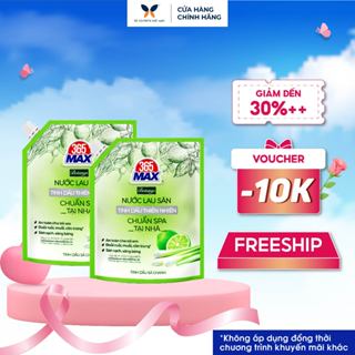 [TỔNG 7,2L] 2 Túi Nước Lau Sàn 365 Max Botany Tinh Dầu Sả Chanh 3.6L sạch bóng sàn, an toàn cho bé