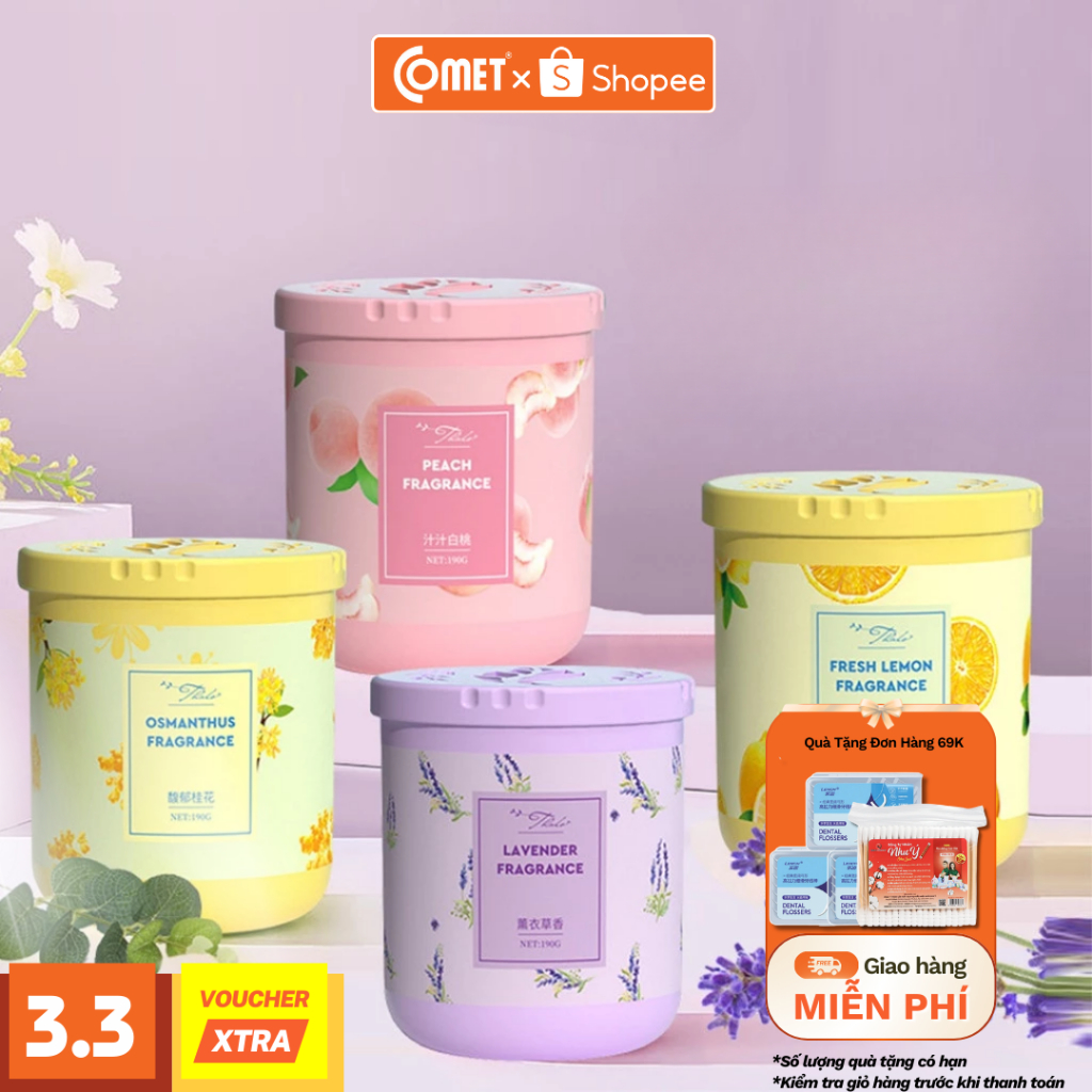 Sáp Thơm Phòng Khử Mùi COMET 190G Mùi Thơm Dịu Nhẹ Cho Phòng Ngủ Tủ Quần Áo, Sáp Thơm Tủ Đồ Nhà Vệ Sinh