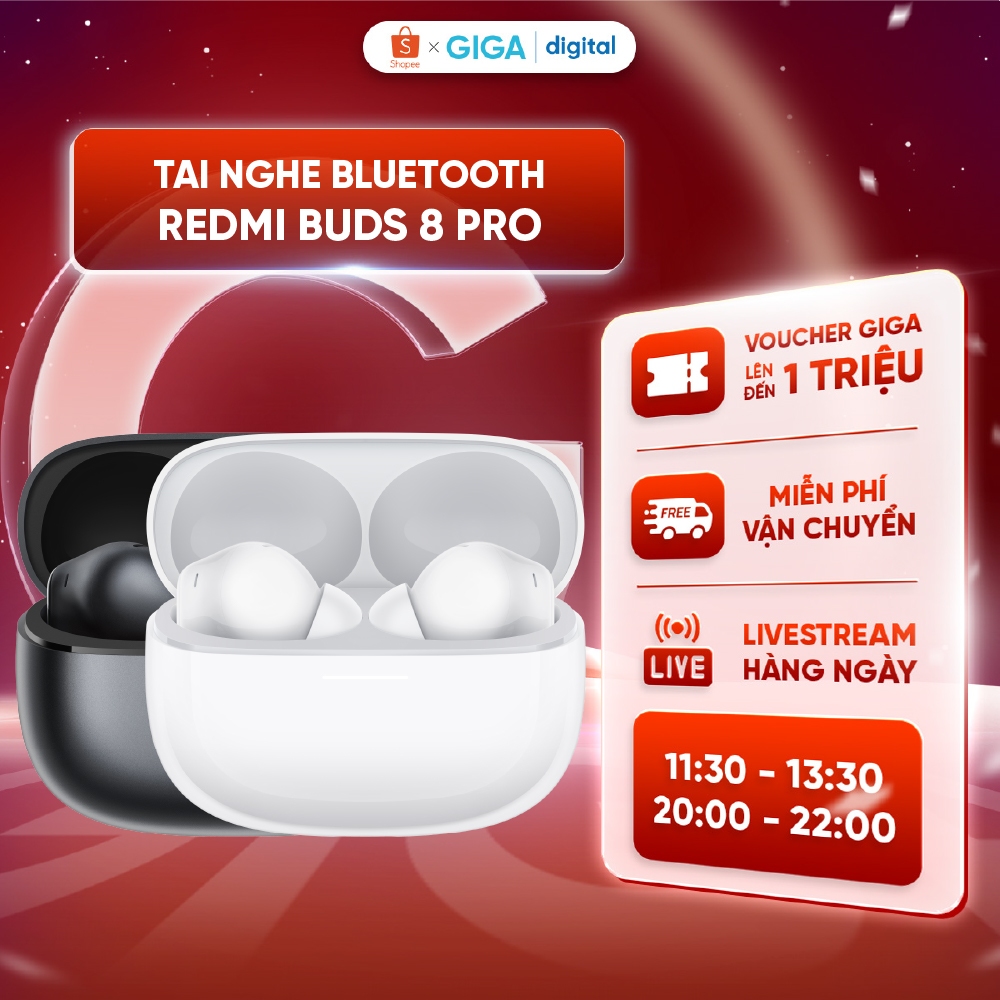 Tai nghe Bluetooth Xiaomi Redmi Buds 8 Pro - Khử ồn AI - Hi-Res Audio - Kết nối hai thiết bị - Bluet