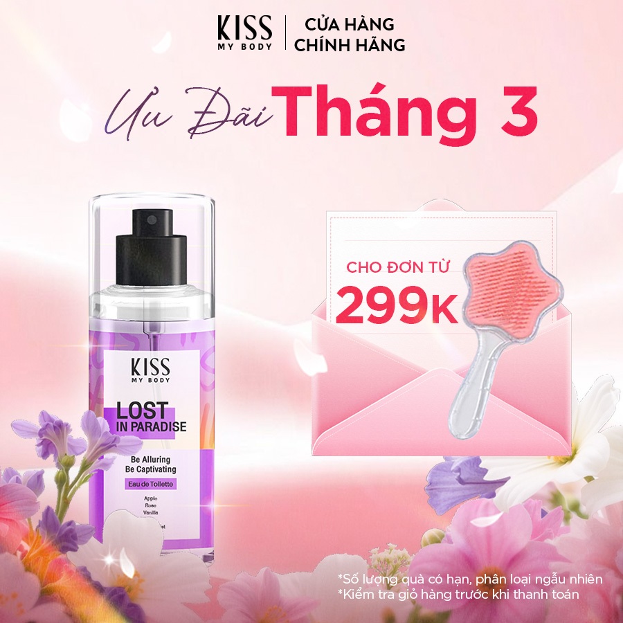 Xịt Thơm Toàn Thân Hương Nước Hoa KISS MY BODY Perfume Mist - Hương Lost In Paradise 88ml