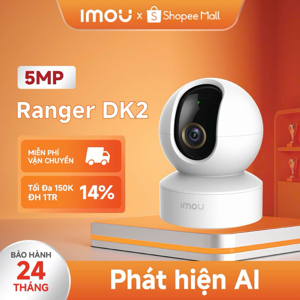 Imou Camera Wifi trong nhà Ranger 2 Pro 3MP I IPC-S2EP-3R1S I Wi-Fi 6 băng tần kép I  Phát hiện người & thú cưng