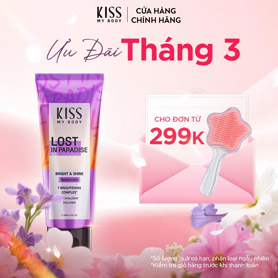 Sữa Dưỡng Trắng Da Toàn Thân Hương Nước Hoa KISS MY BODY Bright & Shine - Hương Lost In Paradise 226