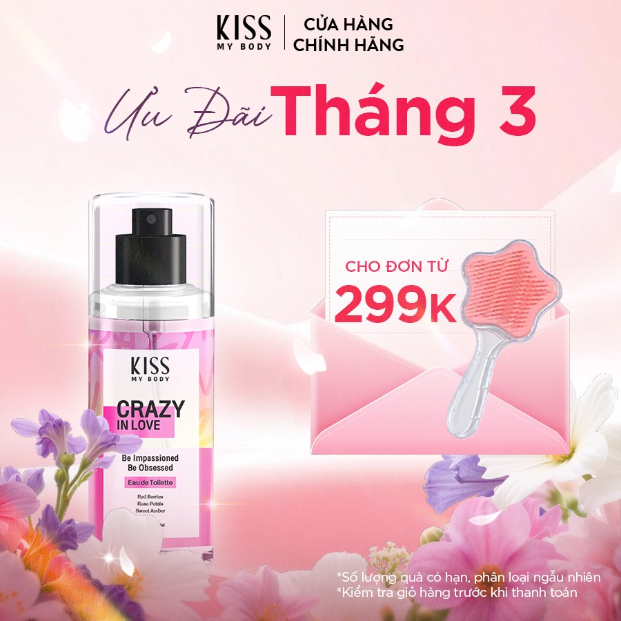 Xịt Thơm Toàn Thân Hương Nước Hoa KISS MY BODY Perfume Mist - Hương Crazy In Love 88ml