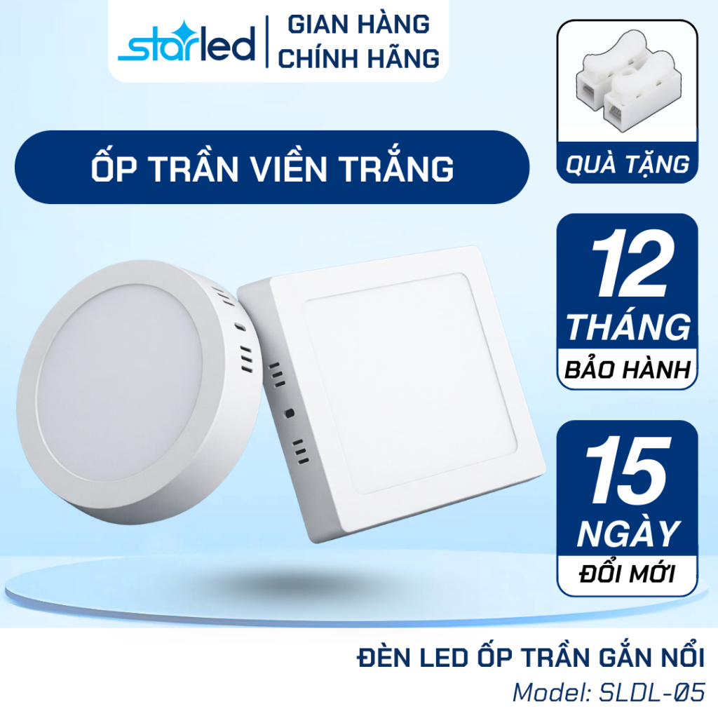 Đèn Led Ốp Trần 6W 12W 18W 24W Starled, Đèn Ốp Trần Nổi Gắn Phòng Khách, Ban Công, Decor Phòng Ngủ, Hành Lang