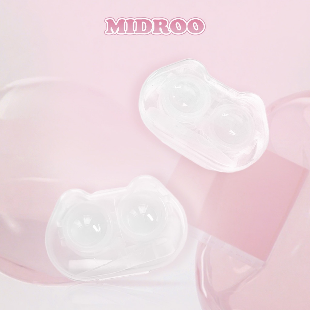 Hộp đựng kính áp tròng Midroo Dễ Thương Mèo Dễ Lens Khay Kèm Dụng Cụ Đeo Lens