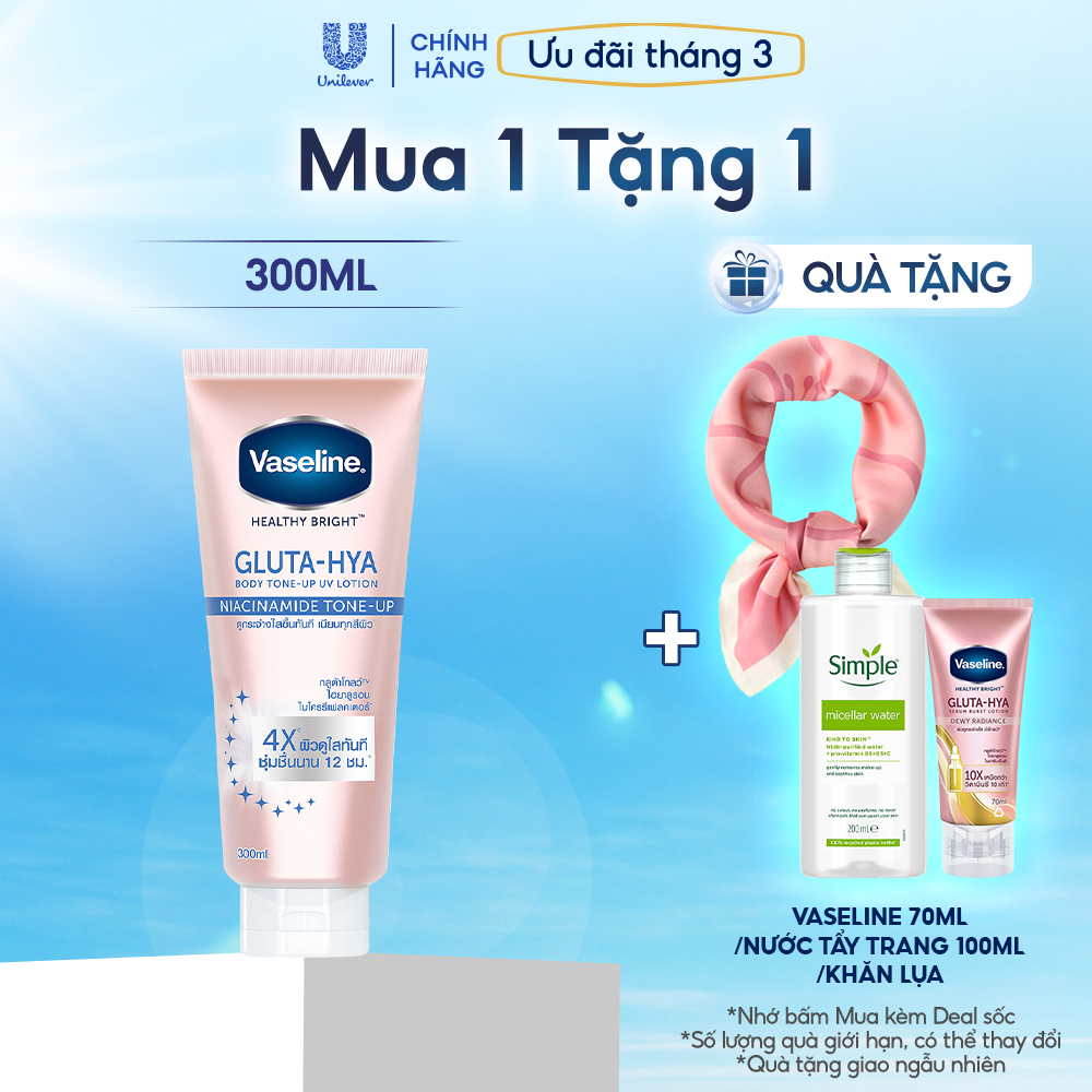 Vaseline Body Tone-Up Sữa dưỡng thể nâng tông tức thì 300ML