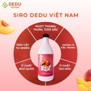 Siro Đào DEDU – Nguyên Liệu Pha Chế – Hương Đào Thơm Dịu – 2.5kg/Chai x 6 Chai/Thùng