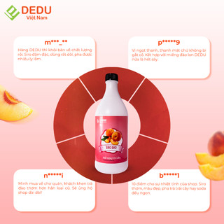 Siro Đào DEDU – Nguyên Liệu Pha Chế – Hương Đào Thơm Dịu – 2.5kg/Chai x 6 Chai/Thùng