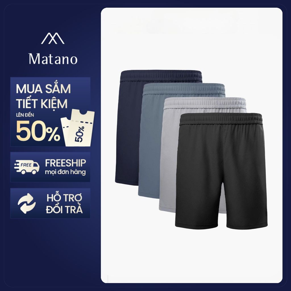 Quần Short Thể Thao Nam In Chữ ở Túi Form Relax Sport MATANO QS077 thấm hút mồ hôi. thoáng mát