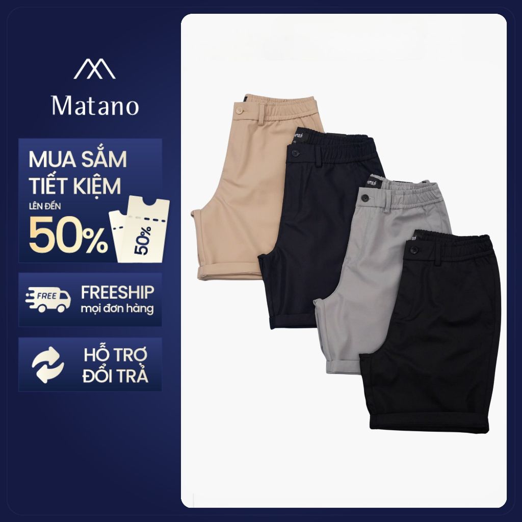 Quần Short Nam MATANO Trơn Lưng Thun Cài Nút Form Regular basic, nhiều màu, trẻ trung,dễ phối đồ QS0
