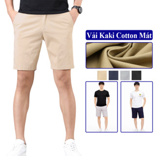 Quần Short Kaki Nam Chất Vải Cotton. Quần Đùi Kaki Nam Vicenzo Cao Cấp Dáng Đứng Trẻ Trung