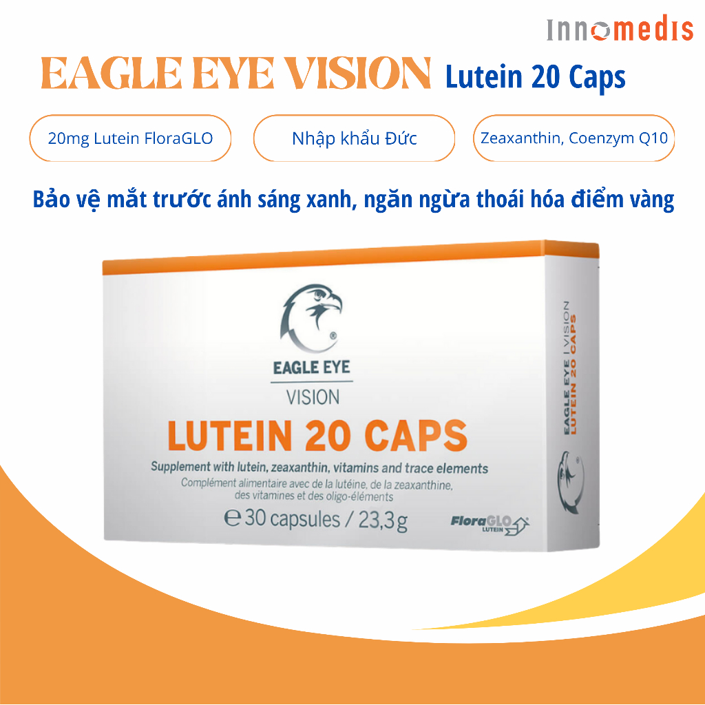 [NHẬP KHẨU ĐỨC] Viên uống bổ mắt Eagle Eye Vision Lutein 20 caps ngăn thoái hoá điểm vàng, ngăn tác 