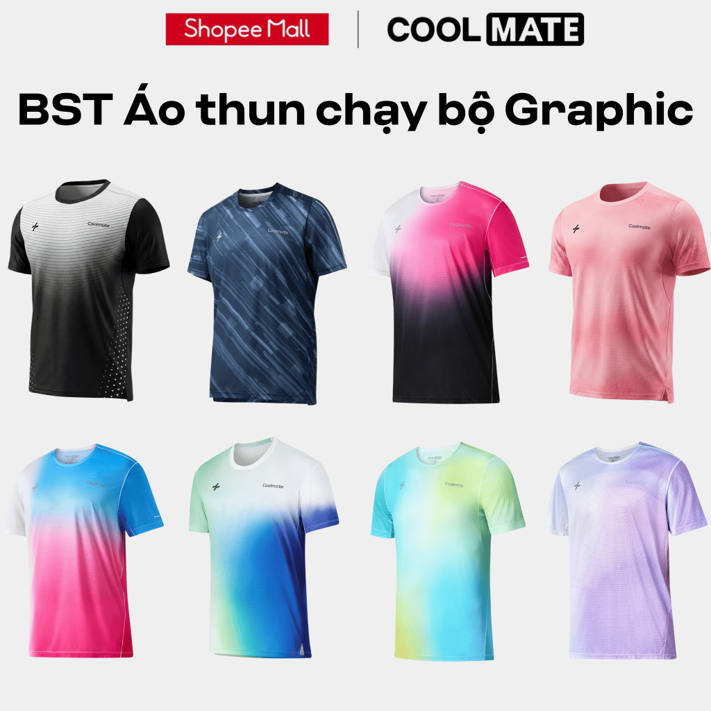 [MUA 2 GIẢM THÊM 10%]BST Áo thun thể thao Graphic chạy bộ, chạy trail siêu nhẹ, thoáng khí, thấm hút mồ hôi tốt Coolmate
