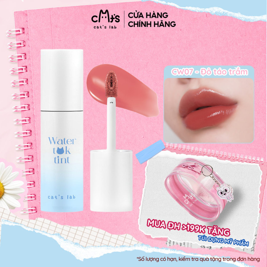 Son tint Cat's Lab Water Tok Tint căng bóng, mọng môi và lâu trôi 2.5g