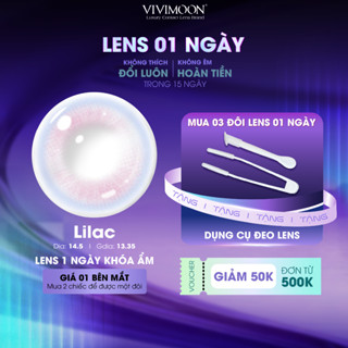 VIVIMOON lens khóa ẩm 1 ngày màu hồng tím Lilac (x2 để đặt 1 đôi - Giá 1 bên mắt)