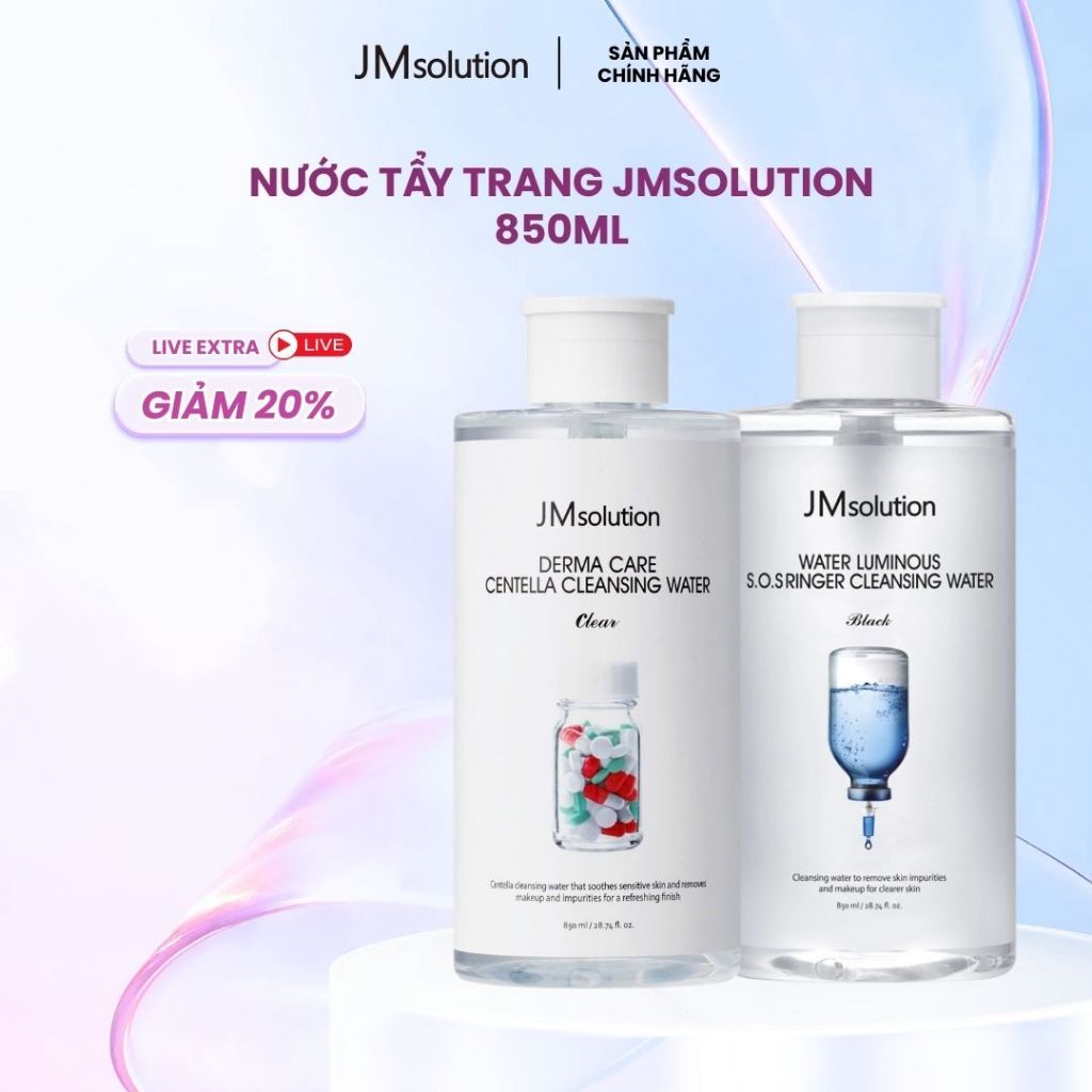 [Jmsolution] Nước Tẩy Trang JMSolution Làm Sạch Và Hỗ Trợ Cấp Ẩm 850ml