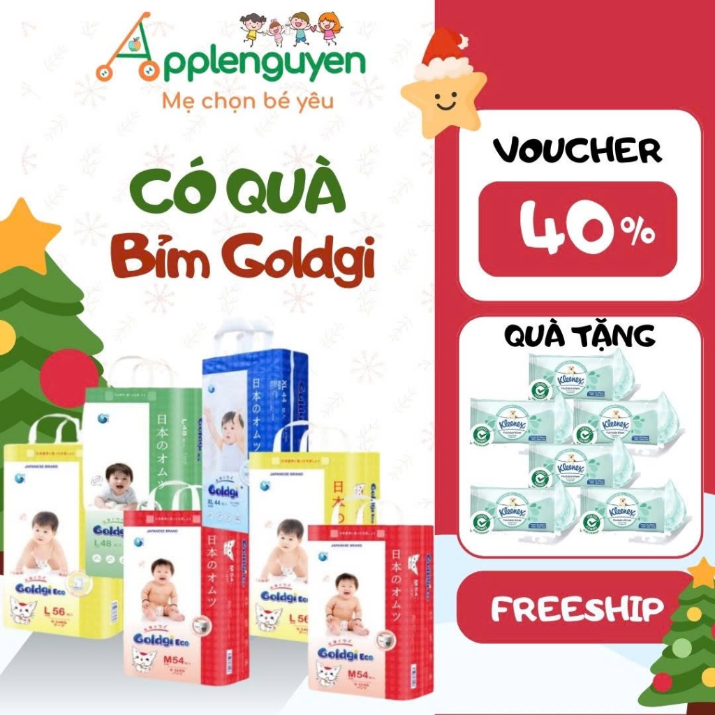Bỉm Dán/Quần Goldgi Tiêu chuẩn/X5/Eco Size NB86/S76/M66/L48/M60/XL44/XXL32 | Applenguyen94
