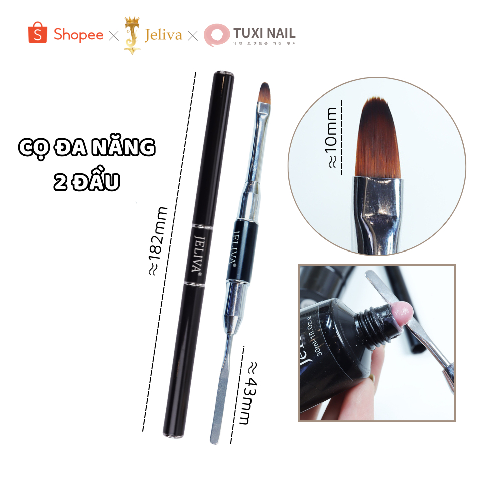 Cọ đắp gel đa năng JELIVA 2 đầu Tuxi Nails [COVENAIL]