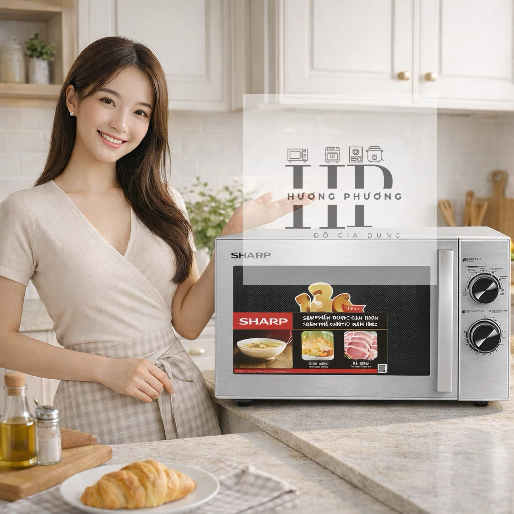 [ Chính Hãng ] Lò Vi Sóng Núm Vặn Cơ SHARP R-32A2VN-S 23L 900W Bảo Hành 12 Tháng