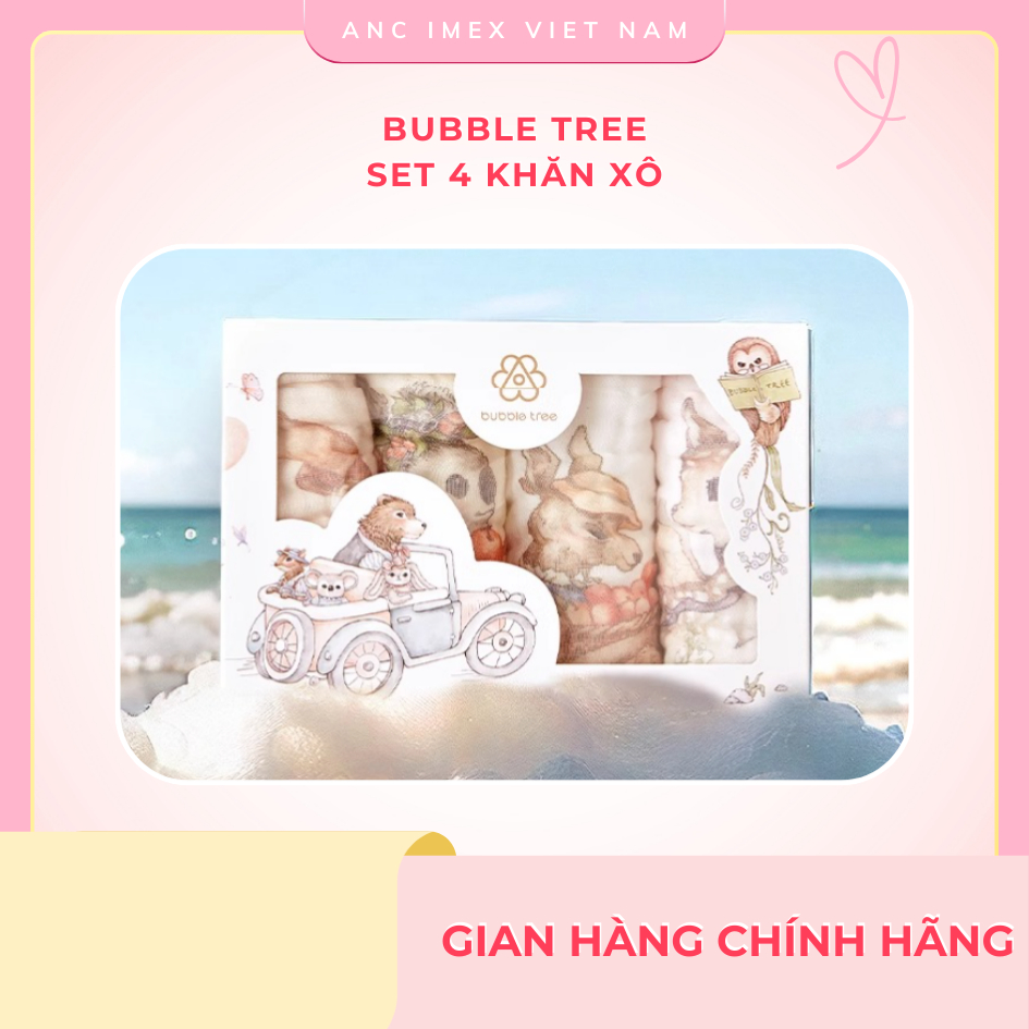 Set 4 Khăn Gauze Bubble Tree