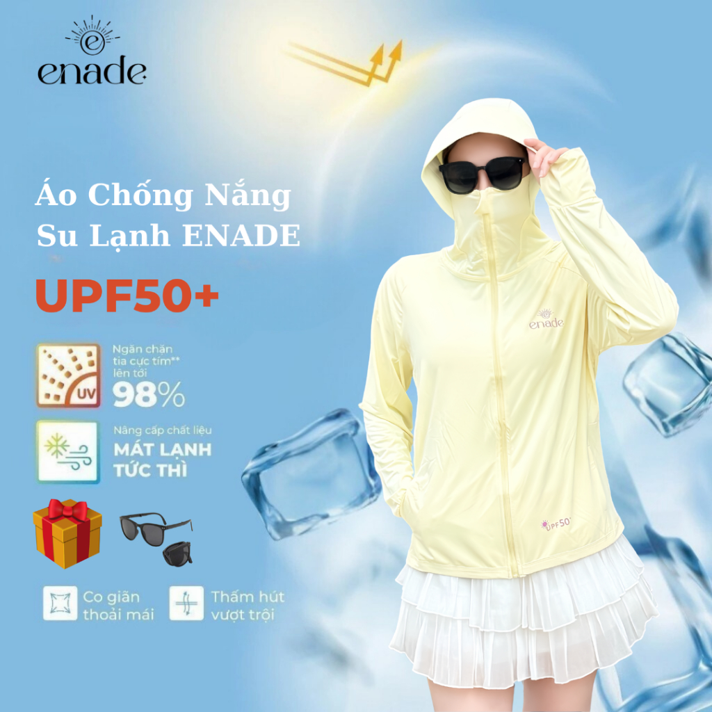 Áo chống nắng su lạnh 5D Enade  UPF 50+ Bảo Vệ Da UVF 95%