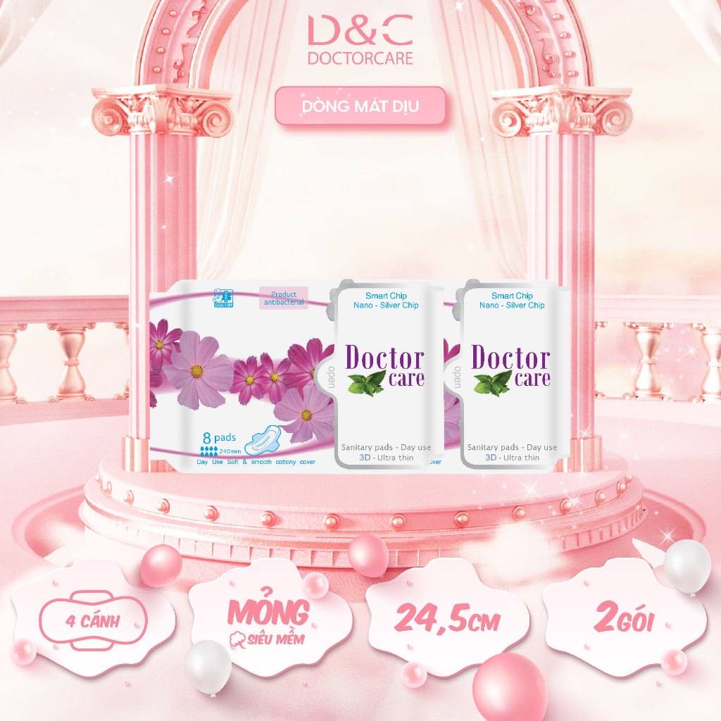 Băng vệ sinh thảo dược D&C Doctor Care ban ngày 24cm Combo 2 gói