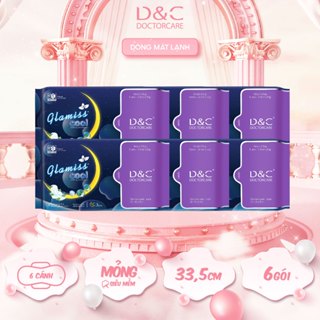 Combo 6 gói băng vệ sinh thảo dược Glamiss Cool ban đêm 33.5 cm siêu mát lạnh