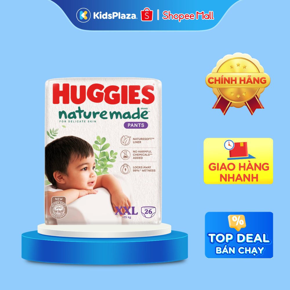 Bỉm/ Tã Huggies Nature Made size M/L/XL/XXL EC cho bé - KidsPlaza m2