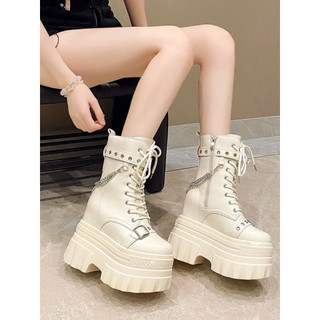 [ Sẵn trắng 36] Boot nữ chiến binh đế độn 15cm