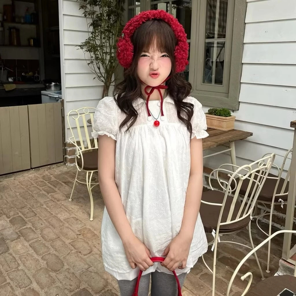 (Hàng L1) Áo Váy babydoll tay phồng thô ren thêu hoa DAISY dáng MOCHI x Kèm quần bo chun | BigBuy360 - bigbuy360.vn