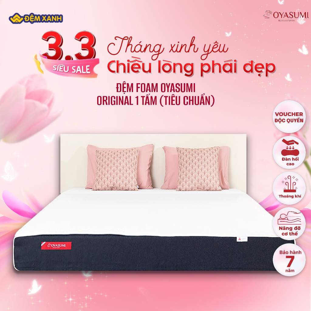 Đệm Foam Nhật Bản oyasumi original 1 tấm (tiêu chuẩn)