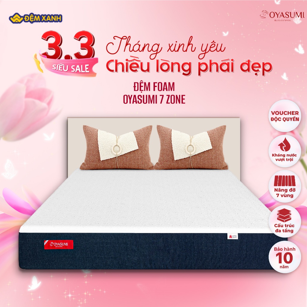 Đệm Foam Nhật Bản Oyasumi 7 Zone