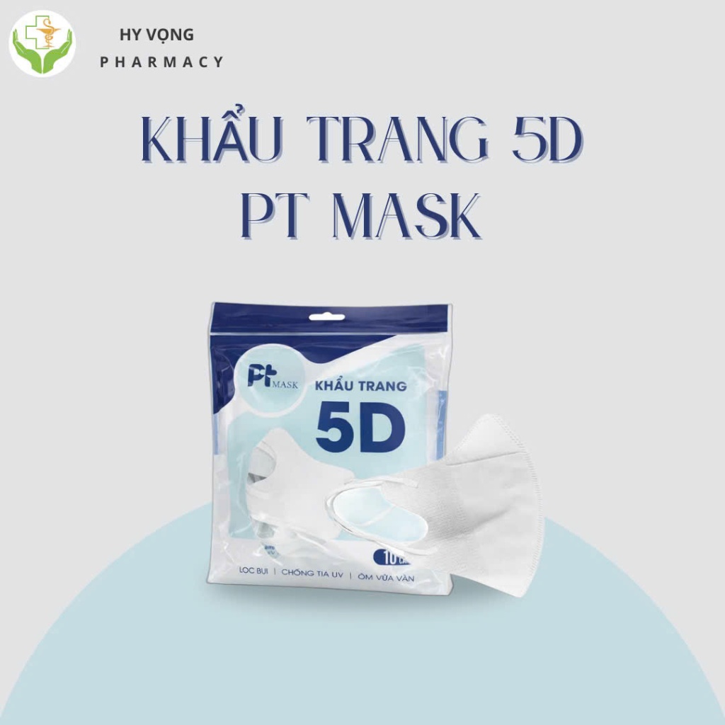 KHẨU TRANG 5D PT MASK (BỊCH 10 CÁI)