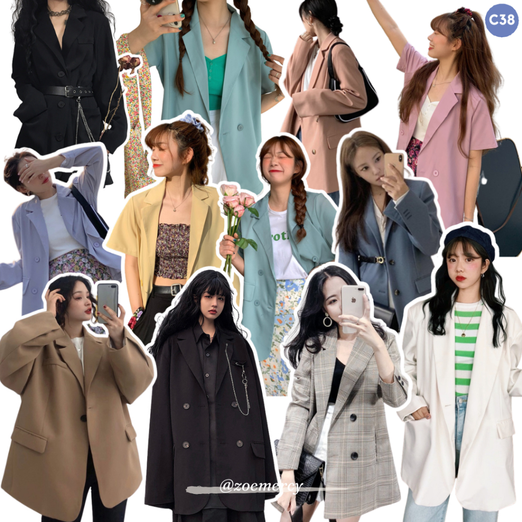[SẴN]-Áo Blazer phong cách Ulzzang thanh lịch cá tính thời thượng (C38)