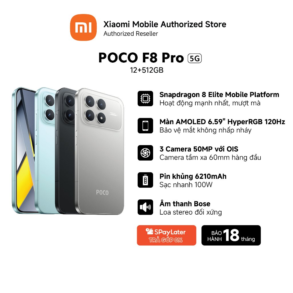 [Livestream] Điện thoại POCO F8 Pro 12+512GB | Màn POCO HyperRGB AMOLED 6.59" 120Hz | Snapdragon 8 Elite | BigBuy360 - bigbuy360.vn